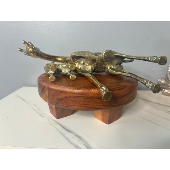 Vintage Solid Brass Giraffe Pair – Mama & Baby – Heavy, Detailed, Stunning - Picture 8 of 8